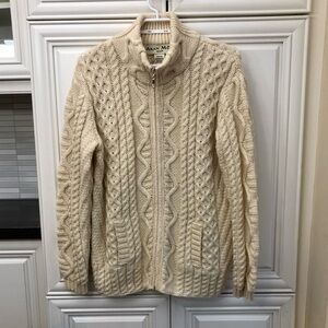 Aran Mor Irish Merino wool women’s cardigan sweater